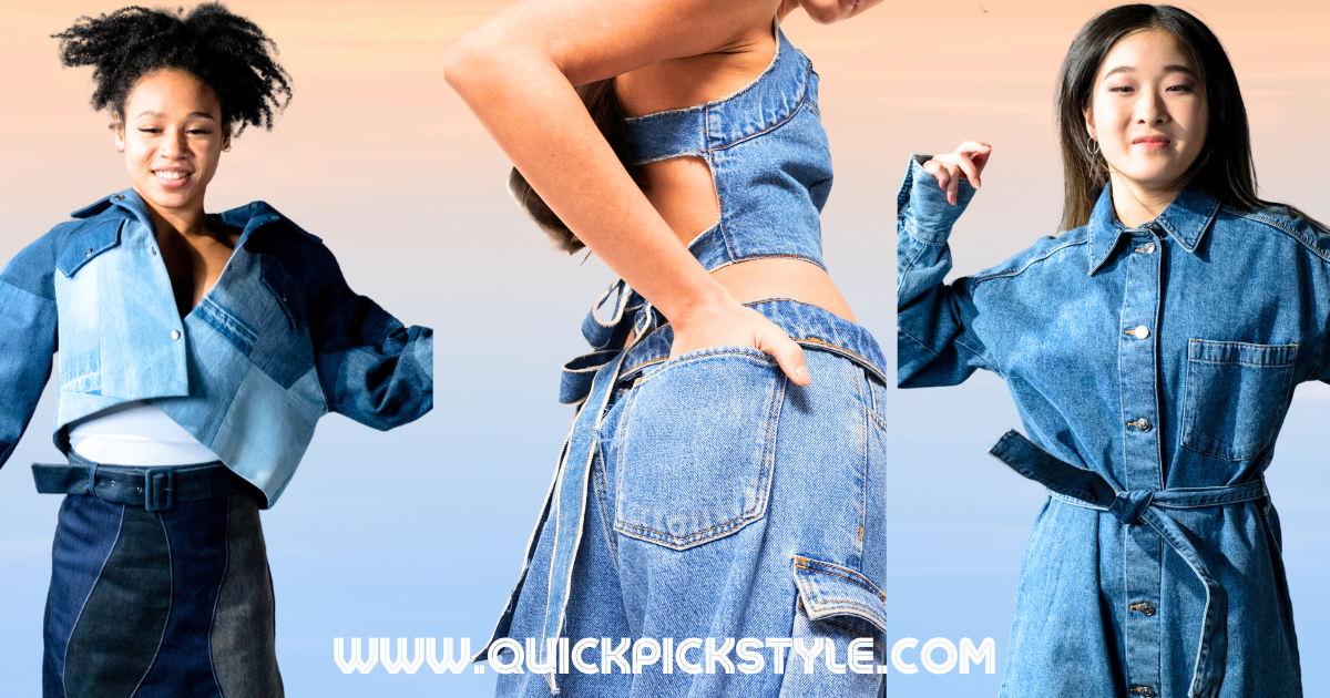 denim two piece set